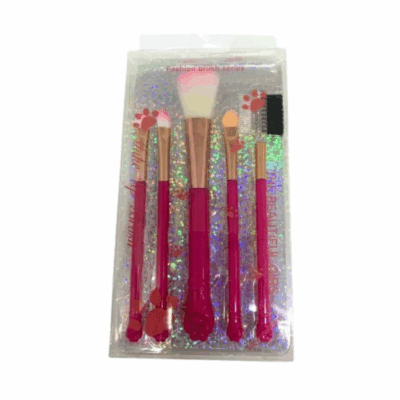kit com 5 pinceis patinhas - make up brush - Pink