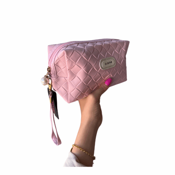 Necessaire Estojo para Viagem e Maquiagem – Cisne Rosa Claro - Imagem 2