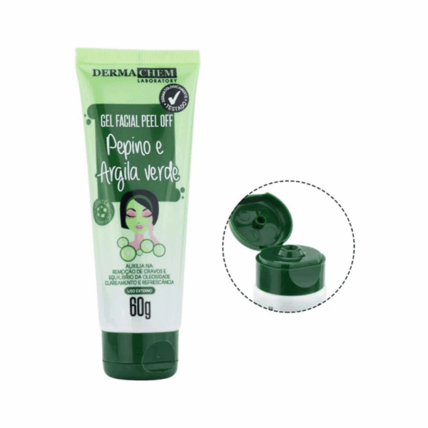 Gel Facial Argila Verde e Pepino Clareamento Dermachem 60g - Imagem 2