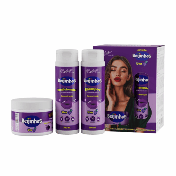 Kit Capilar Beijinhos Uva Belkit 3 Itens Reconstrução Capila - Imagem 2