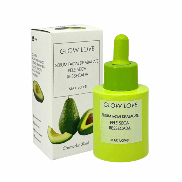Sérum Facial Glow Love Abacate – Max Love 30ml | Para Pele Ressecada