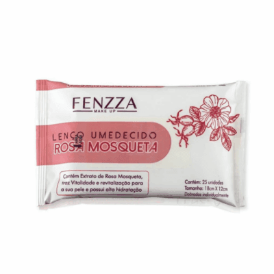 Lenço Facial Umedecido Rosa Mosqueta Cuidado Facial - Fenzza