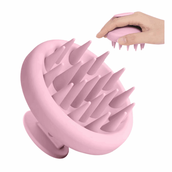 Massageador Manual Escova De Silicone Para Lavar Os Cabelos pink - Imagem 3