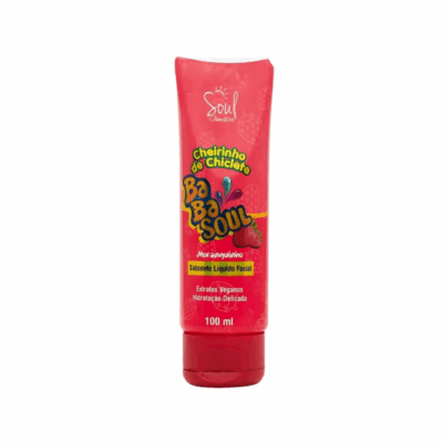 Sabonete Líquido Facial Cheirinho de Chiclete – Moranguinho | Babasoul 100ml