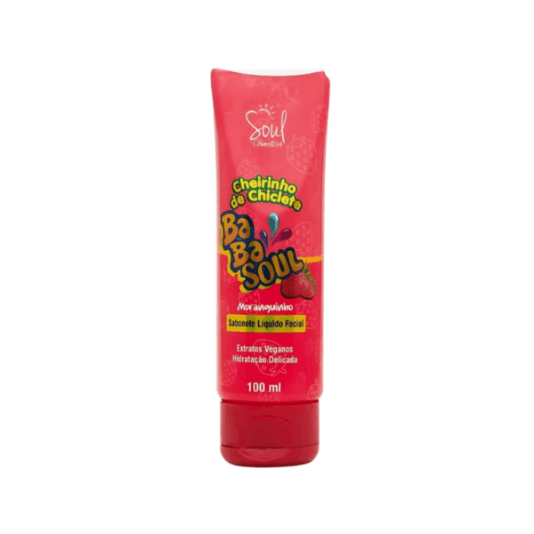 Sabonete Líquido Facial Cheirinho de Chiclete – Moranguinho | Babasoul 100ml