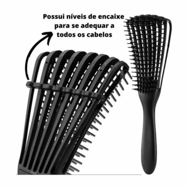 Escova Para Cabelo Cacho Pente Polvo Todo Cabelo Desembaraça - Imagem 4