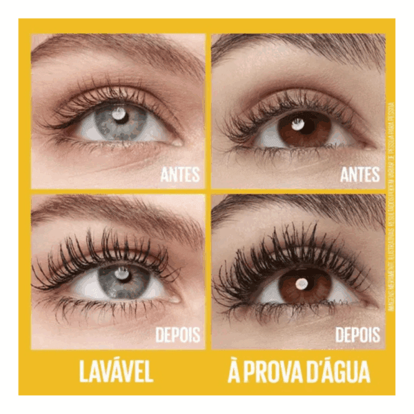 Rímel Máscara Para Cílios Prova D'água Extra Volume Colossal Cor Preto - Imagem 3
