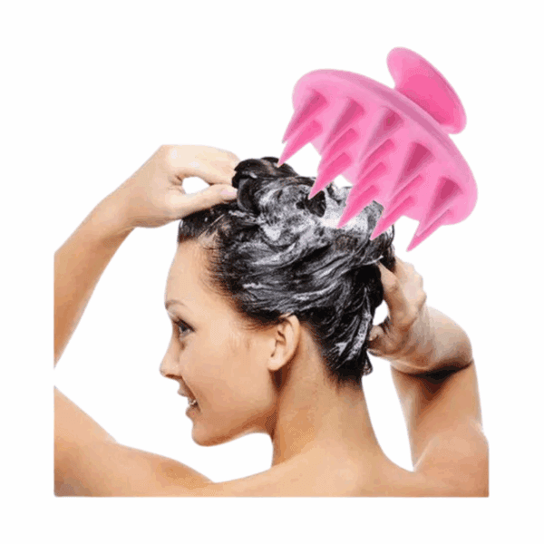 Massageador Manual Escova De Silicone Para Lavar Os Cabelos pink
