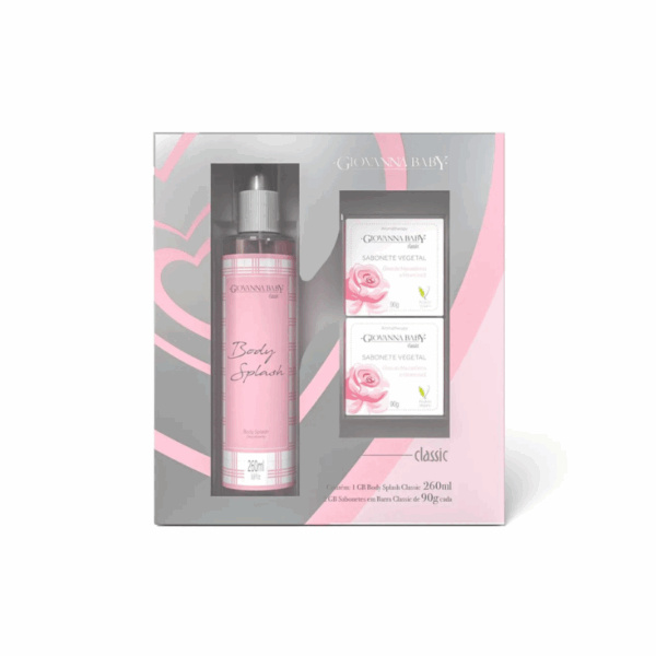 Kit Giovanna Baby Classic – Body Splash 260ml + 2 Sabonetes Vegetais 90g