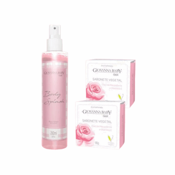 Kit Giovanna Baby Classic – Body Splash 260ml + 2 Sabonetes Vegetais 90g - Imagem 2