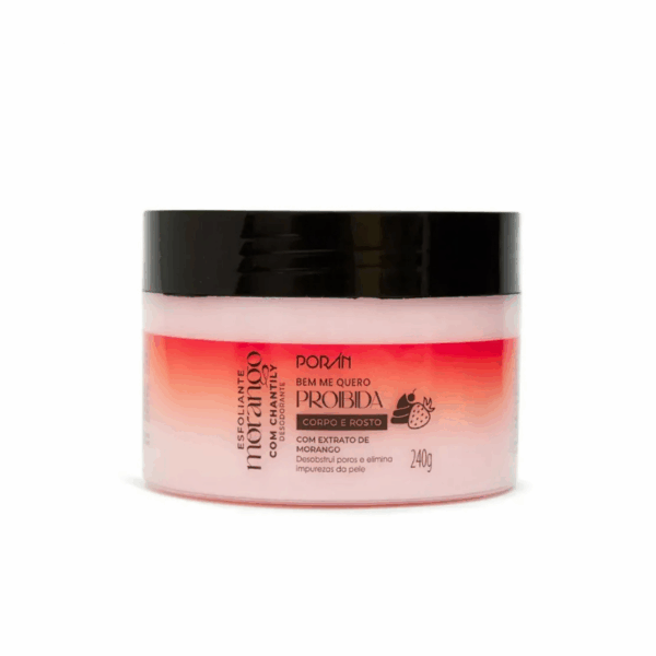 Esfoliante Corporal e Facial Morango com Chantilly – Porán | 240g