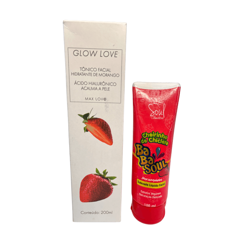 Kit Facial Morango com Sabonete + Tônico + Brinde