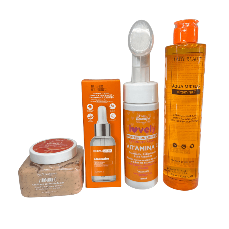 Kit Facial Clareador com Vitamina C + Brinde
