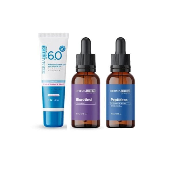 Kit Protetor Solar 60 FPS+Sérum Bioretinol + Sérum Peptídeos